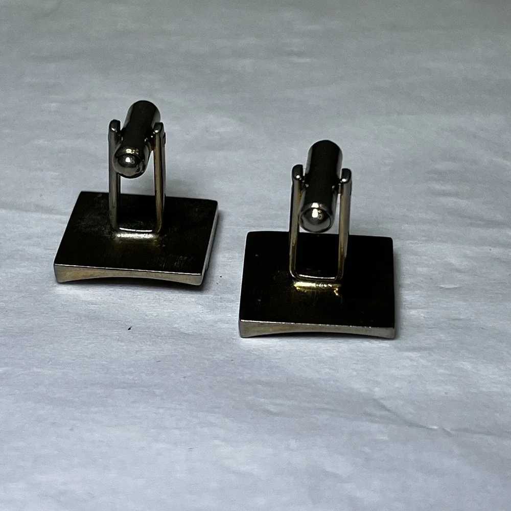 Vtg Swank Gold Tone Square Textured Cufflinks 1